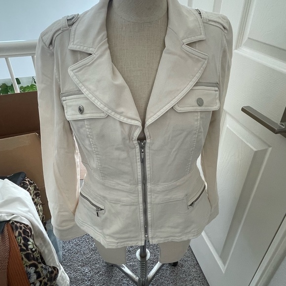 Beige denim jacket WHBM - Picture 2 of 3